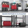 imageFLEXIMOUNTS 10000LBS Garage Shelving 4Tier Heavy Duty Shelving Unit With 4 Hooks 236quotD x 496quotW x 71quotH Industrial Shelving Adjustable Storage Shelves for Garage Basement Warehouse Workshop2