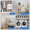 imageFLEXIMOUNTS 110 QT Stackable Storage Bins With Lids Collapsible Plastic Storage Bins With Doors and Builtin Wheels For Home Dorm Closet Organizers and Storage 3 Pack Cubes BlackMilky White