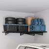 imageFLEXIMOUNTS 2 Pack 2x4ft Corner Wall Shelving Garage Storage Rack 24x48 inch Floating Shelves 440lbs Total Weight Capacity Black