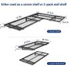 imageFLEXIMOUNTS 2 Pack 2x4ft Corner Wall Shelving Garage Storage Rack 24x48 inch Floating Shelves 440lbs Total Weight Capacity Black