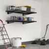 imageFLEXIMOUNTS 2 Pack 2x4ft Garage Storage 24x48 inch Bike Wall Shelving Rack 440lbs Total Weight Capacity BlackBlack