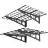 imageFLEXIMOUNTS 2Pack 1x4ft 12inchby48inch Wall Shelf Garage Storage Rack Wall Mounted Floating Shelves BlackBlack