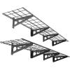 imageFLEXIMOUNTS 2Pack 1x4ft 12inchby48inch Wall Shelf Garage Storage Rack Wall Mounted Floating Shelves BlackBlack