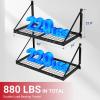 imageFLEXIMOUNTS 2Pack 2x4ft Garage Wall Shelving  Heavy Duty Garage Storage Rack 440 lbs Load Capacity with Brace Guardrail Organization System for Tools Heavy Bins Sports Equipment Utility Room2X4ft4pcs