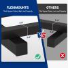 imageFLEXIMOUNTS 2x6ft Heavy Duty Garage Storage Wall Shelving 1600lbs Total Weight Capacity 2 Pack Wall Mounted Storage Rack 24x75 inch Rack Floating Shelves for Garage Organization Snap AssemblySatin Black