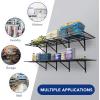 imageFLEXIMOUNTS 2x6ft Heavy Duty Garage Storage Wall Shelving 1600lbs Total Weight Capacity 2 Pack Wall Mounted Storage Rack 24x75 inch Rack Floating Shelves for Garage Organization Snap AssemblyMatte Black