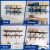 imageFLEXIMOUNTS 2x6ft Heavy Duty Garage Storage Wall Shelving 1600lbs Total Weight Capacity 2 Pack Wall Mounted Storage Rack 24x75 inch Rack Floating Shelves for Garage Organization Snap AssemblySatin Black