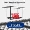 imageFLEXIMOUNTS 2x8 Garage Storage Rack Adjustable Overhead Storage Organization System Heavy Duty Metal Ceiling Rack 400lbs Weight Capacity BlackBlack