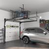 imageFLEXIMOUNTS 2x8 Garage Storage Rack Adjustable Overhead Storage Organization System Heavy Duty Metal Ceiling Rack 400lbs Weight Capacity BlackBlack