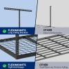 imageFLEXIMOUNTS 2x8 Garage Storage Rack Adjustable Overhead Storage Organization System Heavy Duty Metal Ceiling Rack 400lbs Weight Capacity BlackBlack