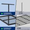 imageFLEXIMOUNTS 2x8 Garage Storage Rack Adjustable Overhead Storage Organization System Heavy Duty Metal Ceiling Rack 400lbs Weight Capacity BlackBlack