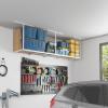 imageFLEXIMOUNTS 2x8 Garage Storage Rack Adjustable Overhead Storage Organization System Heavy Duty Metal Ceiling Rack 400lbs Weight Capacity BlackWhite