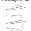 imageFLEXIMOUNTS 2x8 Garage Storage Rack Adjustable Overhead Storage Organization System Heavy Duty Metal Ceiling Rack 400lbs Weight Capacity BlackWhite