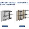 imageFLEXIMOUNTS 3 Tier 1x3ft Garage Storage Wall Shelving 12x36inch per Shelf Height Adjustable Floating Shelves 450lbs Total Weight Capacity BlackBlack