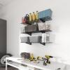 imageFLEXIMOUNTS 3 Tier 1x3ft Garage Storage Wall Shelving 12x36inch per Shelf Height Adjustable Floating Shelves 450lbs Total Weight Capacity BlackBlack