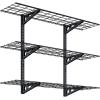 imageFLEXIMOUNTS 3 Tier 1x3ft Garage Storage Wall Shelving 12x36inch per Shelf Height Adjustable Floating Shelves 450lbs Total Weight Capacity BlackBlack