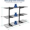 imageFLEXIMOUNTS 3 Tier 1x3ft Garage Storage Wall Shelving 12x36inch per Shelf Height Adjustable Floating Shelves 450lbs Total Weight Capacity BlackBlack