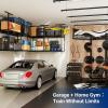 imageFLEXIMOUNTS 3x8 2Tier Overhead Garage Storage Rack  Adjustable Heavy Duty Metal Garage Ceiling Storage Racks 1000 lbs Capacity  Garages Organization System for 1015 ft Tall Garages BlackBlack