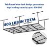 imageFLEXIMOUNTS 3x8 2Tier Overhead Garage Storage Rack  Adjustable Heavy Duty Metal Garage Ceiling Storage Racks 1000 lbs Capacity  Garages Organization System for 1015 ft Tall Garages BlackBlack