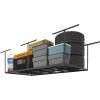 imageFLEXIMOUNTS 3x8 2Tier Overhead Garage Storage Rack  Adjustable Heavy Duty Metal Garage Ceiling Storage Racks 1000 lbs Capacity  Garages Organization System for 1015 ft Tall Garages BlackBlack