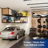 imageFLEXIMOUNTS 3x8 2Tier Overhead Garage Storage Rack  Adjustable Heavy Duty Metal Garage Ceiling Storage Racks 1000 lbs Capacity  Garages Organization System for 1015 ft Tall Garages BlackBlack