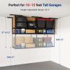 imageFLEXIMOUNTS 3x8 2Tier Overhead Garage Storage Rack  Adjustable Heavy Duty Metal Garage Ceiling Storage Racks 1000 lbs Capacity  Garages Organization System for 1015 ft Tall Garages BlackBlack