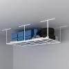imageFLEXIMOUNTS 3x8 2Tier Overhead Garage Storage Rack  Adjustable Heavy Duty Metal Garage Ceiling Storage Racks 1000 lbs Capacity  Garages Organization System for 1015 ft Tall Garages BlackWhite