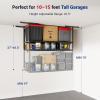 imageFLEXIMOUNTS 3x8 2Tier Overhead Garage Storage Rack  Adjustable Heavy Duty Metal Garage Ceiling Storage Racks 1000 lbs Capacity  Garages Organization System for 1015 ft Tall Garages BlackBlack