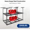 imageFLEXIMOUNTS 3x8 2Tier Overhead Garage Storage Rack  Adjustable Heavy Duty Metal Garage Ceiling Storage Racks 1000 lbs Capacity  Garages Organization System for 1015 ft Tall Garages BlackBlack