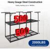 imageFLEXIMOUNTS 3x8 2Tier Overhead Garage Storage Rack  Adjustable Heavy Duty Metal Garage Ceiling Storage Racks 1000 lbs Capacity  Garages Organization System for 1015 ft Tall Garages BlackBlack