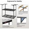 imageFLEXIMOUNTS 3x8 2Tier Overhead Garage Storage Rack  Adjustable Heavy Duty Metal Garage Ceiling Storage Racks 1000 lbs Capacity  Garages Organization System for 1015 ft Tall Garages BlackBlack