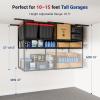 imageFLEXIMOUNTS 3x8 2Tier Overhead Garage Storage Rack  Adjustable Heavy Duty Metal Garage Ceiling Storage Racks 1000 lbs Capacity  Garages Organization System for 1015 ft Tall Garages BlackBlack