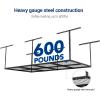 imageFLEXIMOUNTS 3x8 Overhead Garage Ceiling Storage Rack Adjustable Garage Organization System Heavy Duty Metal 600lbs Weight Capacity WhiteBlack
