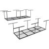 imageFLEXIMOUNTS 3x8 Overhead Garage Ceiling Storage Rack Adjustable Garage Organization System Heavy Duty Metal 600lbs Weight Capacity WhiteBlack