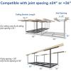 imageFLEXIMOUNTS 3x8 Overhead Garage Ceiling Storage Rack Adjustable Garage Organization System Heavy Duty Metal 600lbs Weight Capacity WhiteBlack