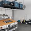 imageFLEXIMOUNTS 3x8 Overhead Garage Ceiling Storage Rack Adjustable Garage Organization System Heavy Duty Metal 600lbs Weight Capacity WhiteBlack