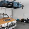 imageFLEXIMOUNTS 3x8 Overhead Garage Ceiling Storage Rack Adjustable Garage Organization System Heavy Duty Metal 600lbs Weight Capacity WhiteBlack
