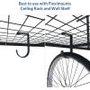 imageFLEXIMOUNTS 4 Pack Add On Storage Flat Hook Accessory for Garage Ceiling Rack and Wall Shelving Max Weight Capacity up to 50lbs BlackBlack