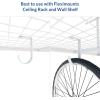 imageFLEXIMOUNTS 4 Pack Add On Storage Flat Hook Accessory for Garage Ceiling Rack and Wall Shelving Max Weight Capacity up to 50lbs BlackWhite