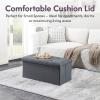 imageFLEXIMOUNTS 43 Folding Storage Ottoman Bench Ottoman Foot Rest Storage Chest for Living Room Bedroom Entryway Grey30L x 149D x 15H