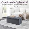 imageFLEXIMOUNTS 43 Folding Storage Ottoman Bench Ottoman Foot Rest Storage Chest for Living Room Bedroom Entryway Grey354L x 149D x 15H