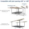 imageFLEXIMOUNTS 4x6 Overhead Garage Storage Adjustable Ceiling Rack 72quot Length x 48quot Width x 40quot Height 450lbs Weight Capacity WhiteBlack