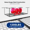 imageFLEXIMOUNTS 4x8 Overhead Garage Storage Rack Adjustable Organization System HeavyDuty Metal Ceiling Racks 600lbs Weight Capacity White1packBlack