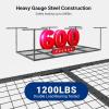 imageFLEXIMOUNTS 4x8 Overhead Garage Storage Rack Adjustable Organization System HeavyDuty Metal Ceiling Racks 600lbs Weight Capacity White1packHammertone