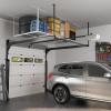 imageFLEXIMOUNTS 4x8 Overhead Garage Storage Rack Adjustable Organization System HeavyDuty Metal Ceiling Racks 600lbs Weight Capacity White1packWhite
