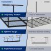 imageFLEXIMOUNTS 4x8 Overhead Garage Storage Rack Adjustable Organization System HeavyDuty Metal Ceiling Racks 600lbs Weight Capacity White1packWhite