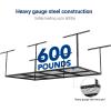 imageFLEXIMOUNTS 4x8 Overhead Garage Storage Rack Adjustable Organization System HeavyDuty Metal Ceiling Racks 600lbs Weight Capacity White2packBlack