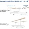 imageFLEXIMOUNTS 4x8 Overhead Garage Storage Rack Adjustable Organization System HeavyDuty Metal Ceiling Racks 600lbs Weight Capacity White2packWhite