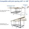 imageFLEXIMOUNTS 4x8 Overhead Garage Storage Rack without Decking Storage Organization System Heavy Duty Metal Garage Ceiling Racks 600lbs Weight Capacity BlackBlack