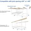 imageFLEXIMOUNTS 4x8 Overhead Garage Storage Rack without Decking Storage Organization System Heavy Duty Metal Garage Ceiling Racks 600lbs Weight Capacity BlackWhite